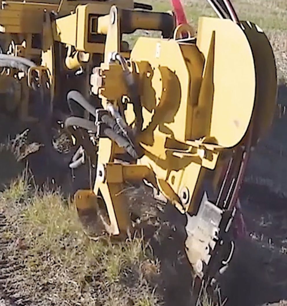 Trenching With plow