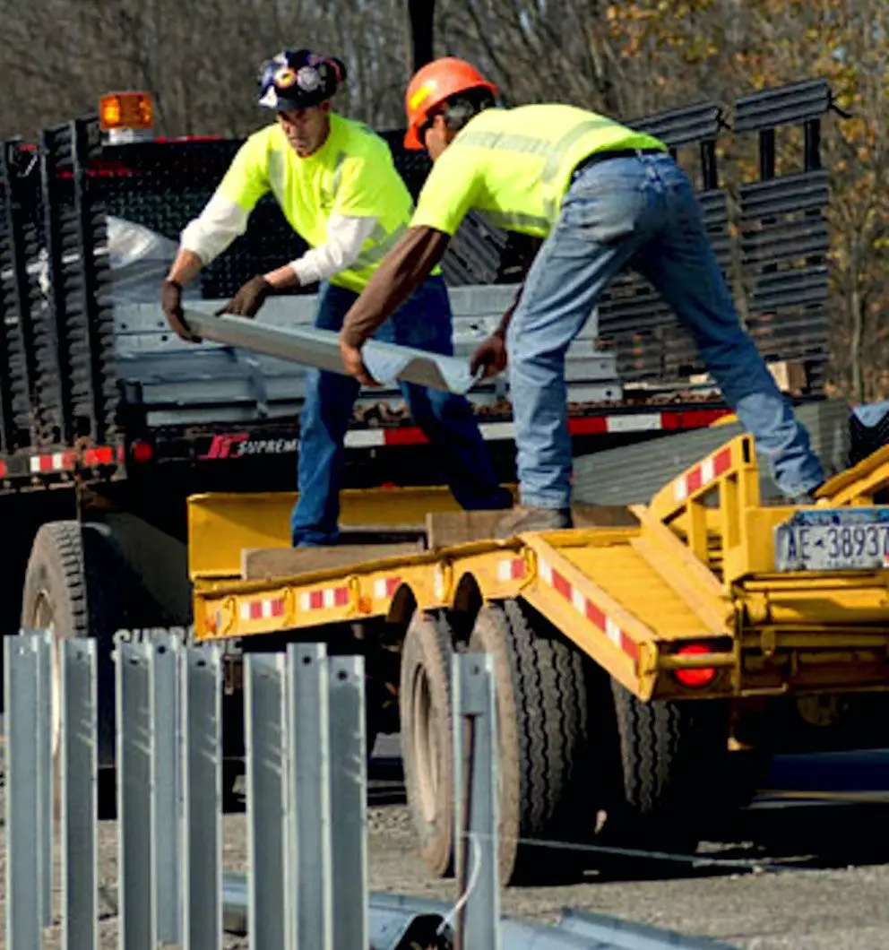 Installation of the Road side rails